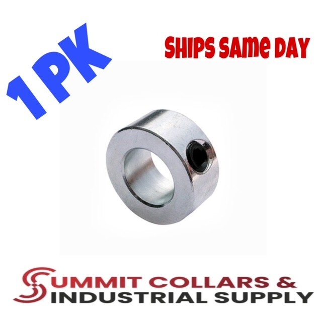 2-Pack Of 3/16" Shaft Solid Steel Zinc Plated Set Screw Collar Stops – Model SC18