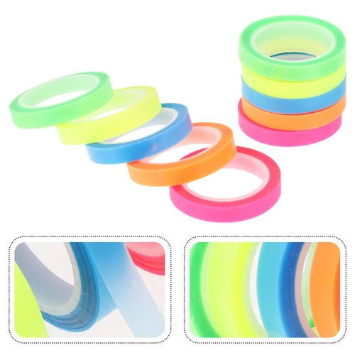 10 Rolls Waterproof Sticky Tape Transparent Highlighter Removable Book Tabs