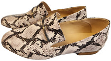 NEW Clarks Size 8 1/2 Women's Pure Viola Grey Snake Print Leather Loafers