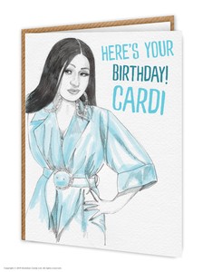 Cardi B Birthday Card Funny Witty Comedy Humour Illustration Sketch Cool Rapper Ebay