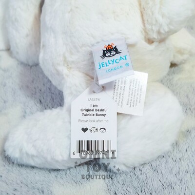 AUTHENTIC NEW Jellycat Bashful Twinkle Bunny MEDIUM White Cream