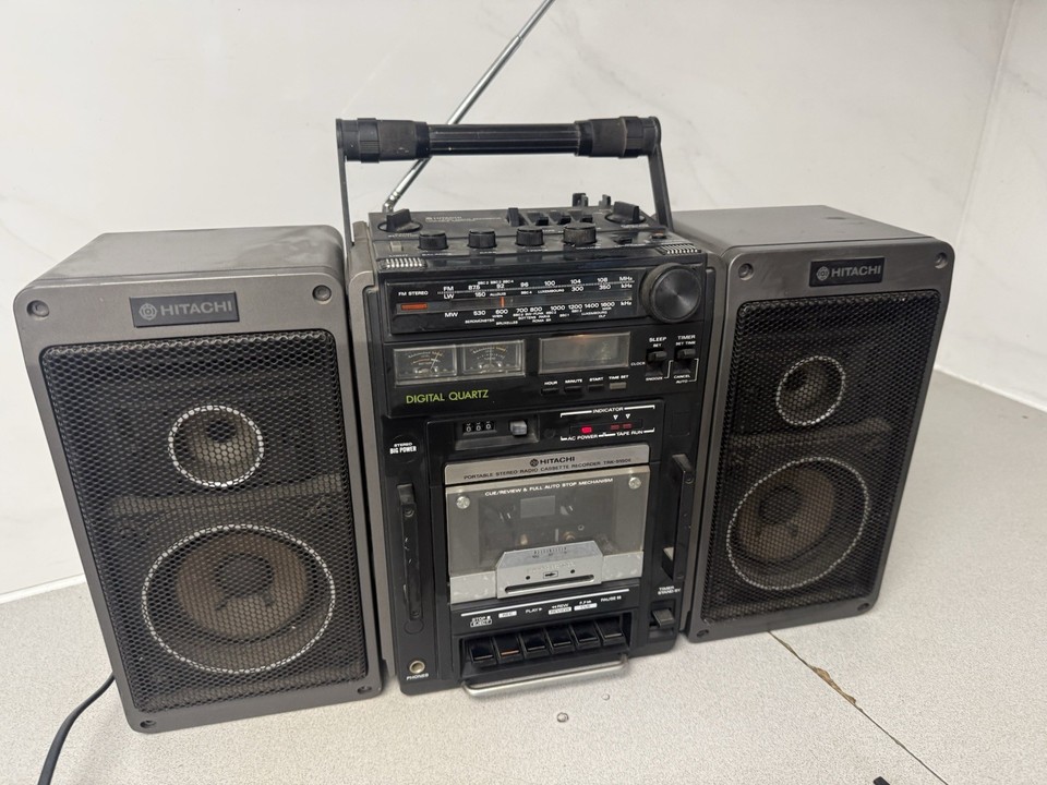Hitachi TRK-9150E Boombox Ghettoblaster Stereo Radio Cassette Recorder ...