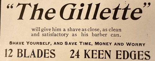 Rasoio di sicurezza Gillette 1907 pubblicità originale Rarissimo 6 1/2 x 9. Spedizione gratuita - Foto 6 di 7