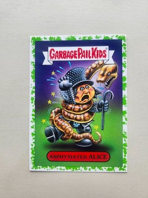 Alice Cooper Asphyxiated Garbage Pail Kids Green Slime Border Hard Rock Sticker