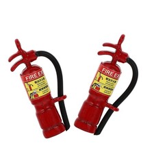 2 Pcs Alloy Fire Extinguisher Miniature Model Small House Adornment