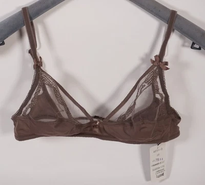 Vintage La Perla Corsetteria Soutien-Gorge Femme Marron Taille 80 Bonnet C - Photo 1/4