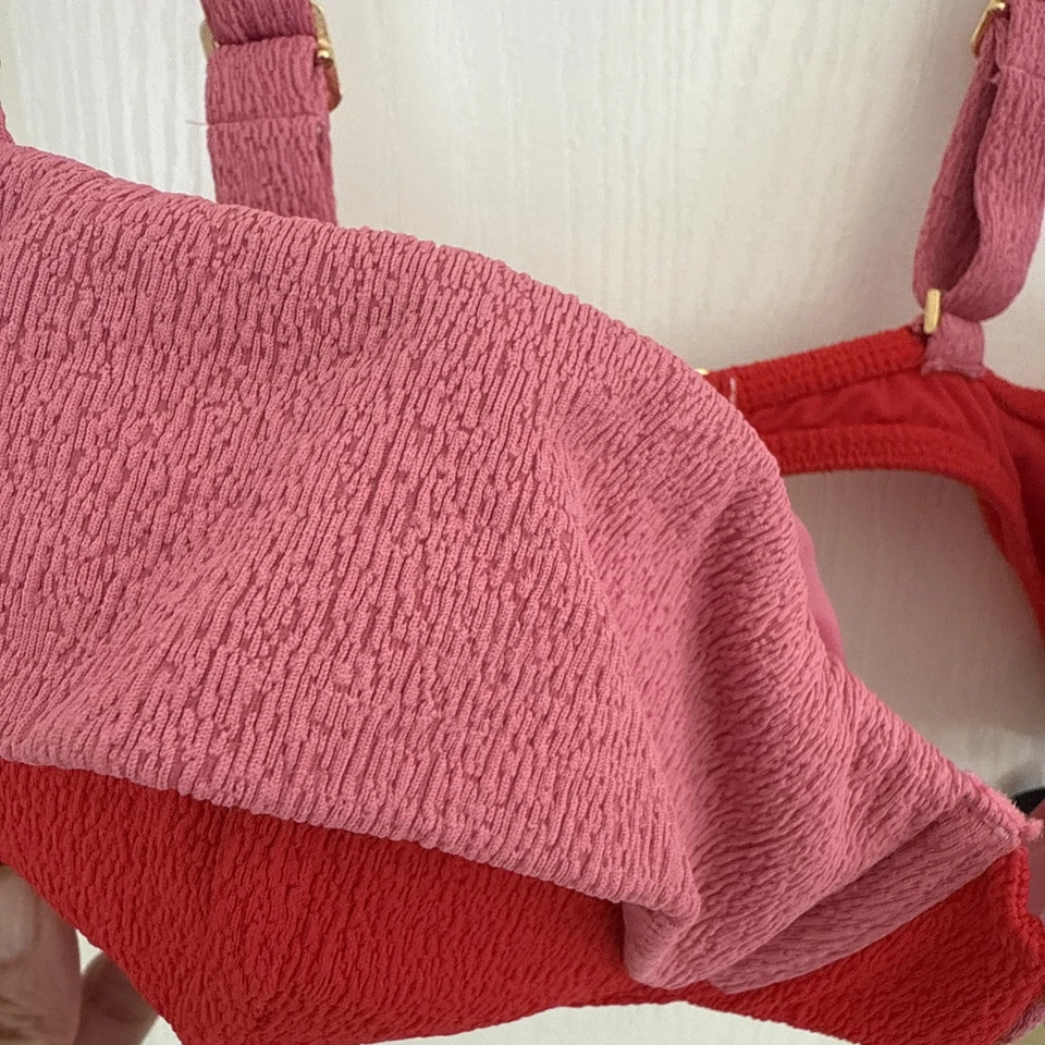 Sujetador Vix by Paula Hermanny jade macizo Top talla XL rojo y rosa Foto 4 de 4