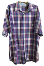 Men's dress shirt by Chaps short sleeve button down purple sze 3XB/3G