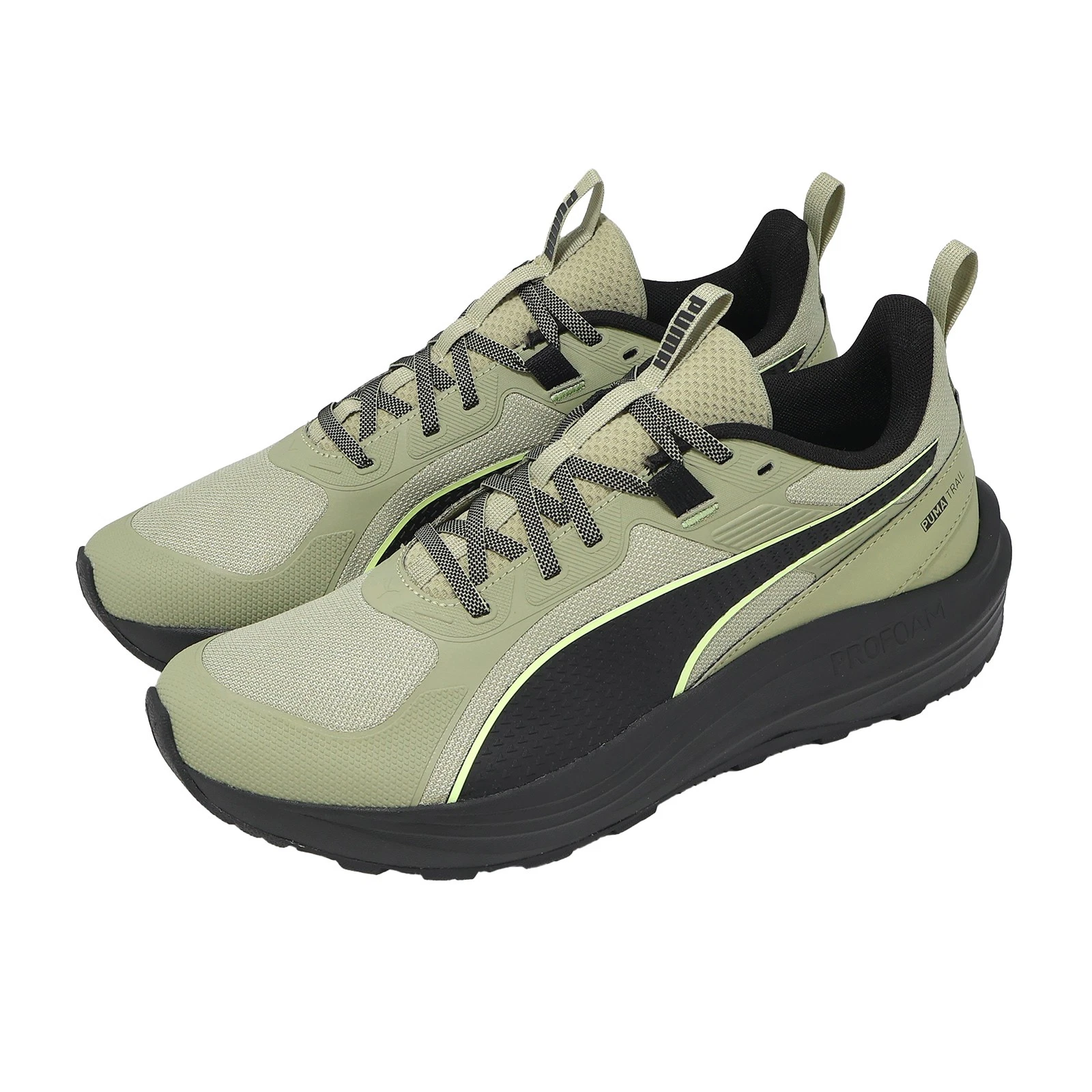 Puma Flare Pro Trail Green Black Men Unisex Road Running Jogging Shoes 311732-15