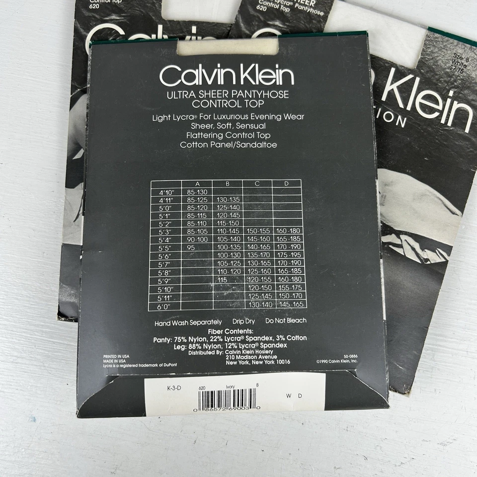 Lote De 3 Pantimedias De Colección Calvin Klein Lycra Ultra Transparente 620 Talla B Foto 3 de 3