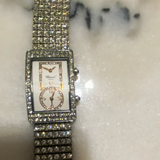 Chopard Happy Sport Women's Rectangle Quartz SS Silver Bracelet Diamond 30m