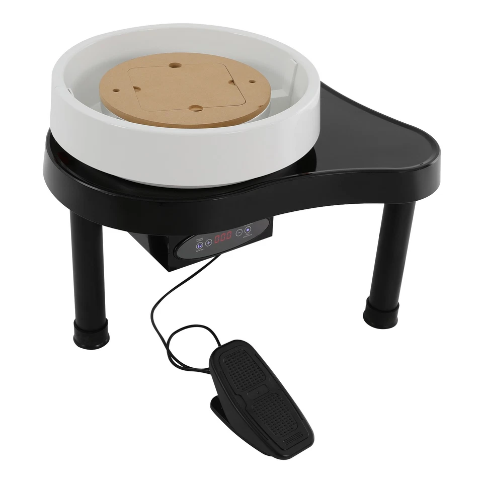 Rueda de cerámica 12,6 pulgadas/32 cm rueda de cerámica máquina formadora de arcilla hágalo usted mismo arte artesanía negro Foto 4 de 4