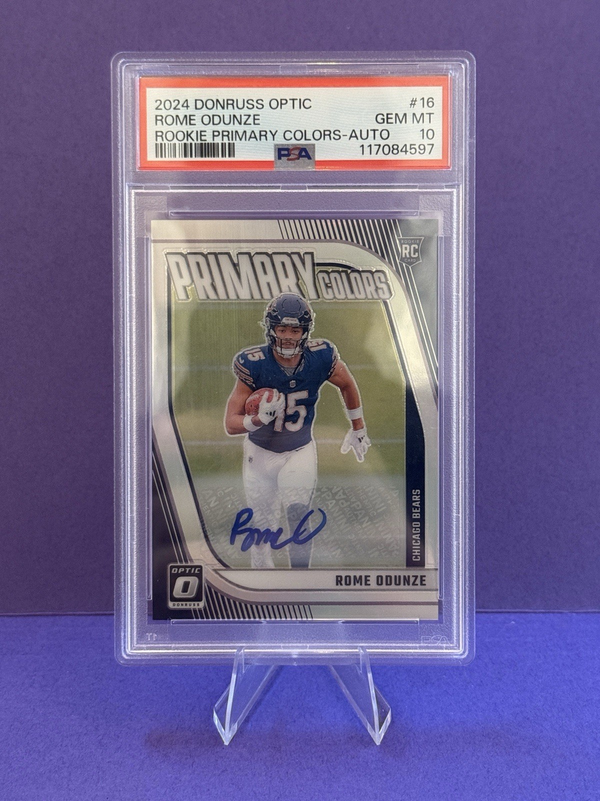 Rome Odunze Panini Donruss Optic Rookie Primary Colors #16 Autograph