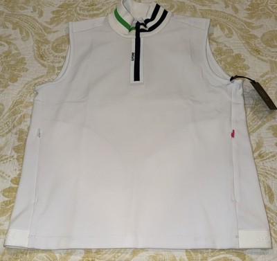 G/FORE Double Knit Pique Golf Vest 1/4 Zip Snow White Men's Size M NWT