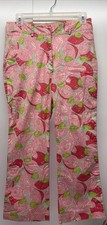 Vintage Lilly Pulitzer Pants Strawberry Mango Momma Print 80s 90s Size 4 Rare