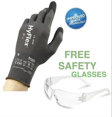 10 Pairs Ansell HyFlex 11-840 Gloves Size 9 New Individual Package