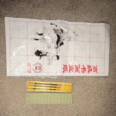 Chinese Calligraphy Brush Set with Practice Paper and Decorative Box