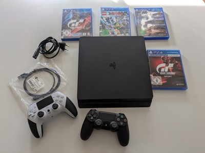 Sony PlayStation 4 (PS4) Slim 500GB Konsole - 2 Controller - 4 Top-Spiele