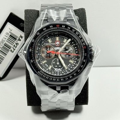 NEW-Luminox F-22 RAPTOR Titanium 9270 Series Pilot Watch 44 mm XA