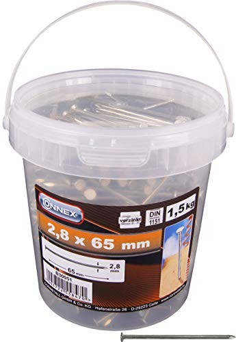 Pointes galvanisées Connex anti-corrosion 2,8x65 mm pour fixation extérieure durable