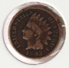 US Rare Old West 1903 Indian Head Penny Coin American Collection Shield Cent USA