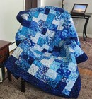 Homemade Quilt  60" x  69"     POPPY SKIES — photo 1