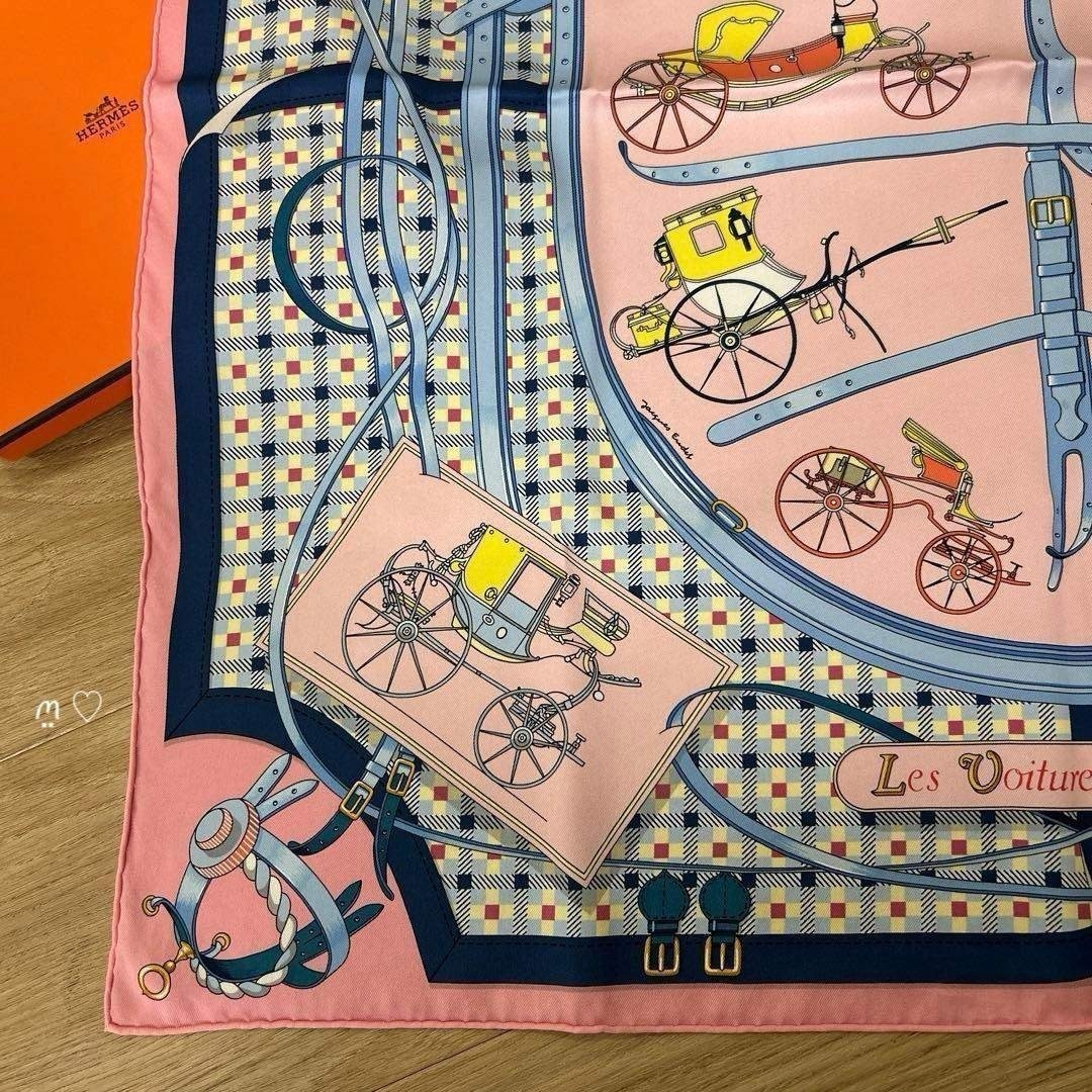 Hermes 70 History of the Carriage Silk Scarf Rose Trousers r0_0209 thumbnail 10