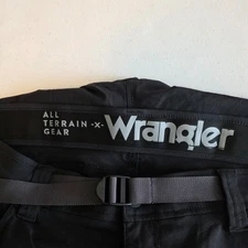 Wrangler ATG Pants Black Mens 38x31.5  Belted Toggle Hem Outdoor Workwear