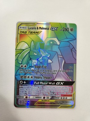 Pokémon Lucario & Melmetal GX Tag Team Full Art Rainbow Rare 224/214