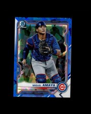 Miguel Amaya 2021 Bowman Chrome Prospects #BCP-148 Sapphire Edition Cubs I2