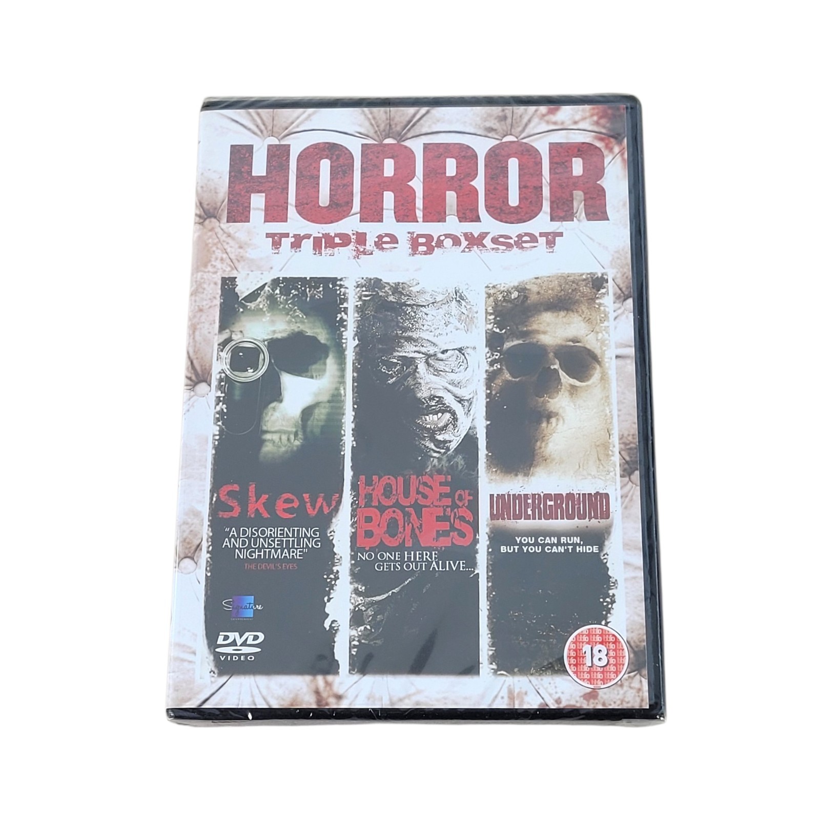 Horror Triple Boxset DVD inc Skew, House of Bones & Underground - New & Sealed