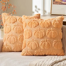 MIULEE Fall Throw Pillow Covers 18X18 Set of 2 Autumn Decorations Pumpkin Accent