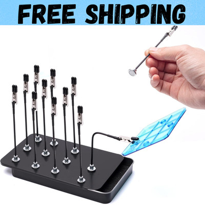 Model Painting Stand Base Holder and 12PCS Magnetic Bendable Alligator Clip Stic