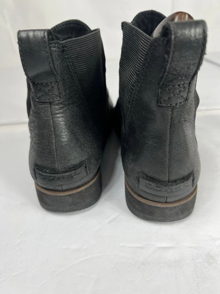 Botines Chelsea Sorel Harlow para mujer talla 9,5 NL3334-010 cuero negro 39,5 Foto 2 de 4