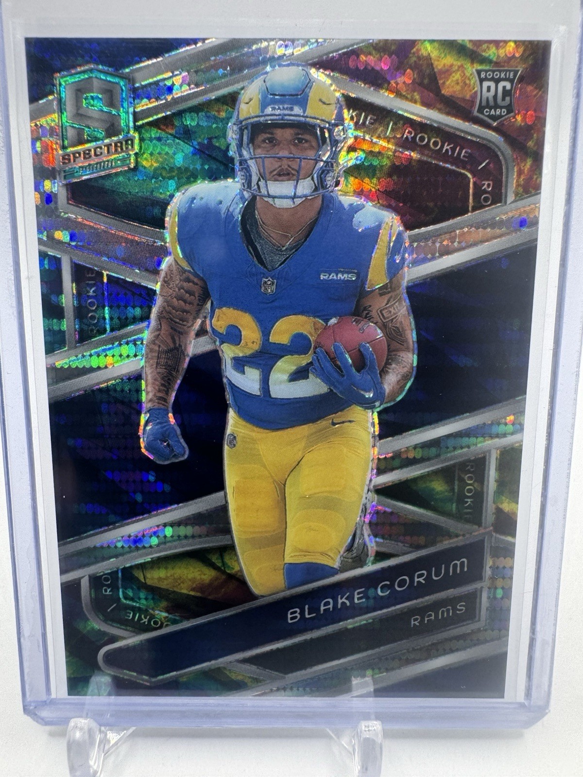 2024 Panini Spectra - Rookies Blake Corum #135 Celestial Prizm 17/99 (RC) Rams