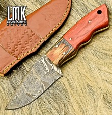 LMK Custom Forged Skinner Knife Twist Damascus Hard Wood EDC Outdoor Gift