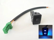 Blue LED Backlit Fog Light Switch Kit 6" Extension Wire for Nissan Sentra 16-19