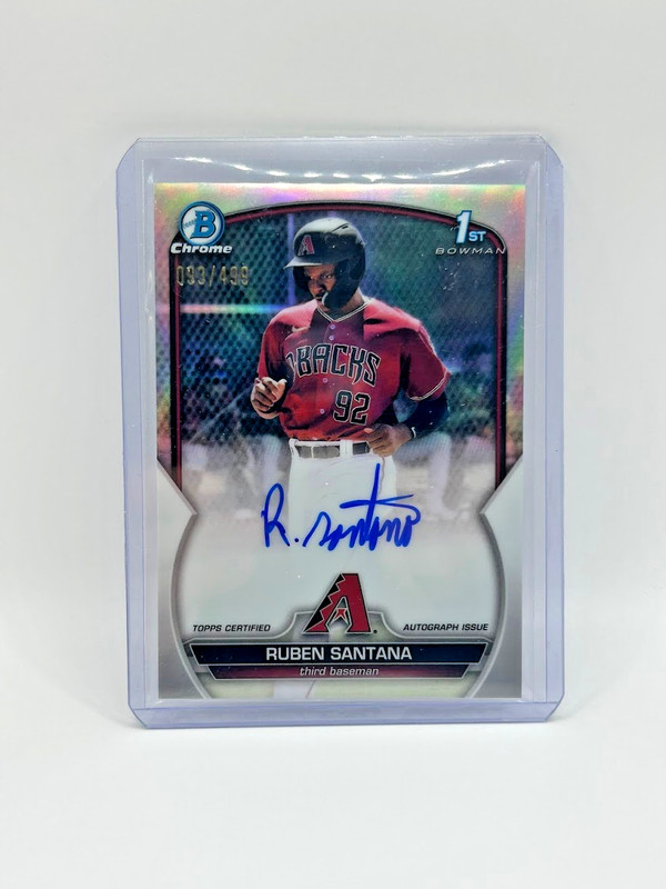 Ruben Santana 2023 Bowman Chrome Prospect Auto #CPA-RSA Refractor #/499 Arizona