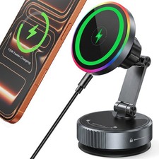 for MagSafe Car Mount Charger, 15W Wireless Car Charger Mount, Vacuum Suction...