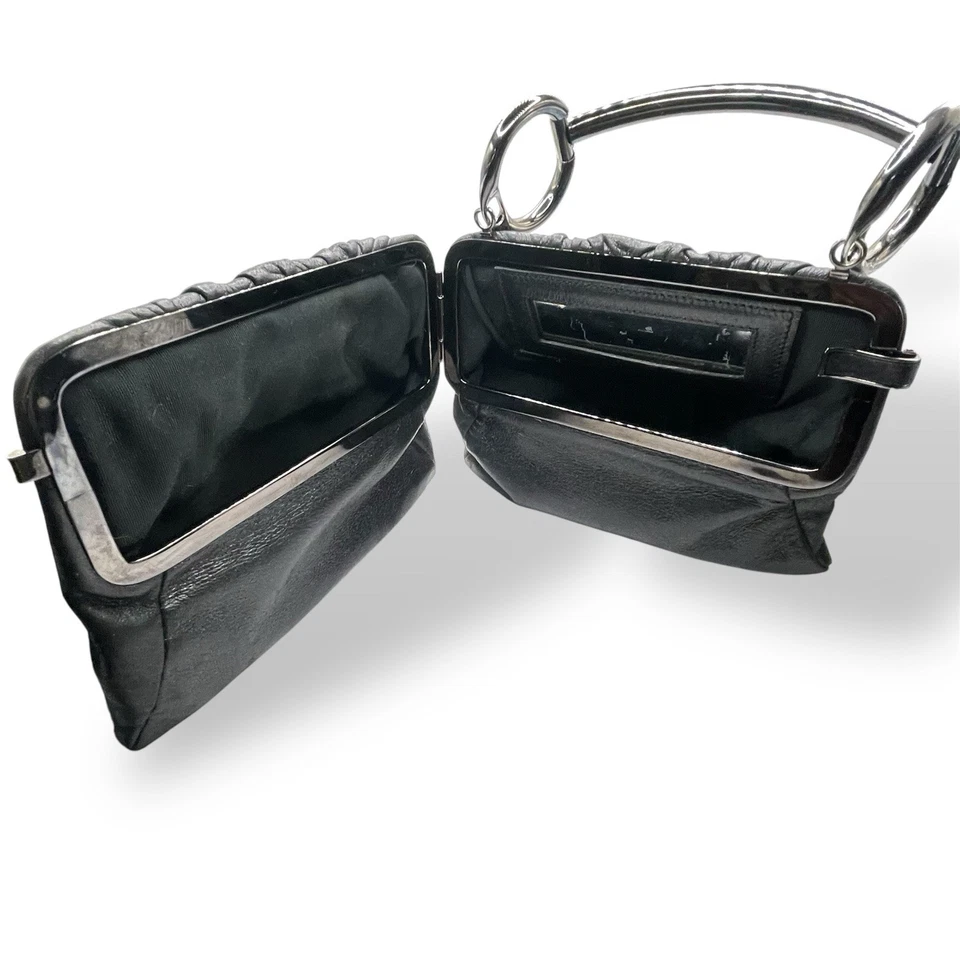 Cartera pequeña de cuero CoSTUME NATIONAL Y2K de colección plegable abierta difícil de encontrar rara Foto 3 de 4