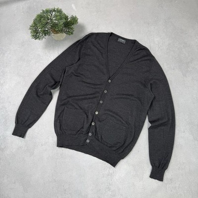 Falconeri Men Wool Cardigan Size 54 Grey 