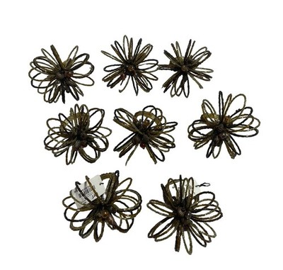 Pier 1 Beaded Napkin Ring Set Of 8 Atomic Starburst Loops