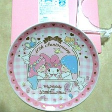 Little Twin Stars Kiki Lala Plate My Melody w/ Stand 19cm/7.48" 40th Anniv.