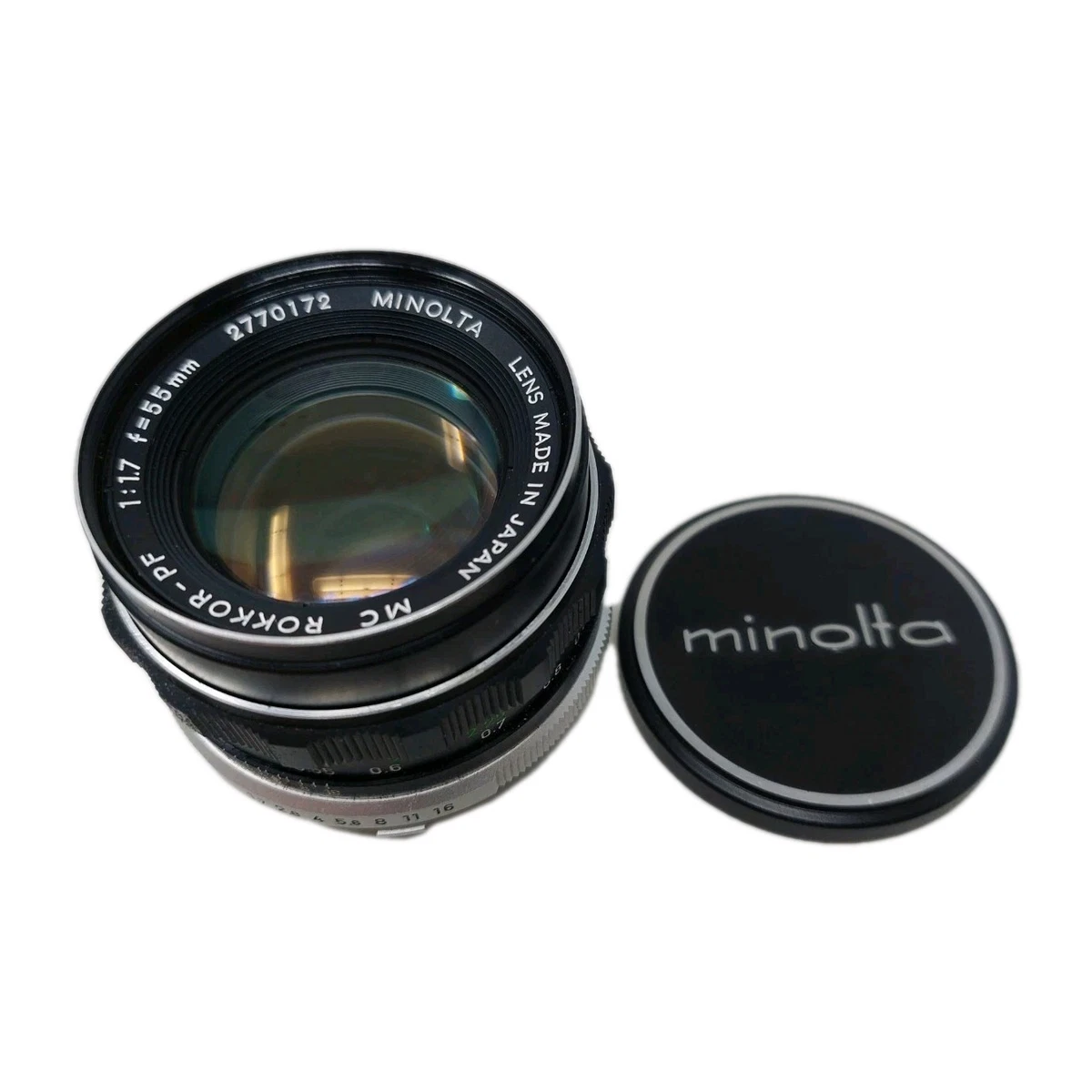 Minolta Rokkor PF 55mm Focal Camera Lenses f/1.7 Maximum Aperture
