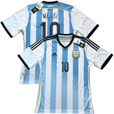 2014 Argentina Home Jersey #10 Messi Large adidas World Cup Soccer Vintage Kit