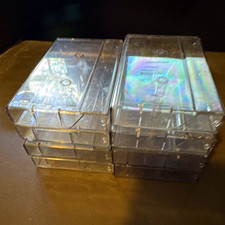 Clear Smoke Tinted Plastic Audio Cassette Tape Storage Cases. Lot of 8. Used.