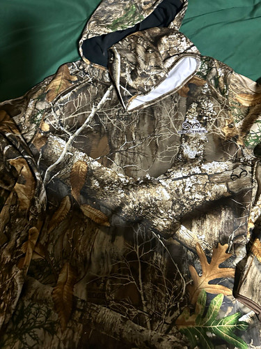 Realtree Men's L Multicolor Camo Pullover Hoodie Long Sleeve Cotton Blend