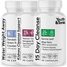 Youth Tonic Complete Multi-Organ Detox Support - 15 Días Limpiador de Colon Intestino...