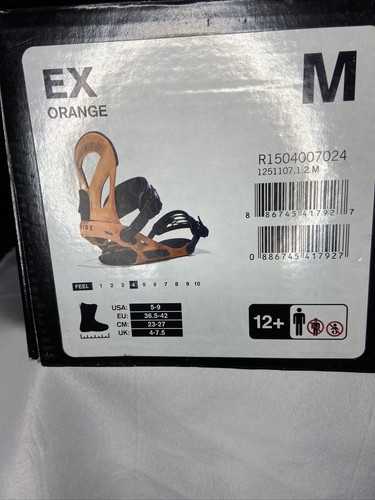 Ride Ex orange Snowboardbindung Medium Herren US Größe 5-9 - Bild 10 von 12