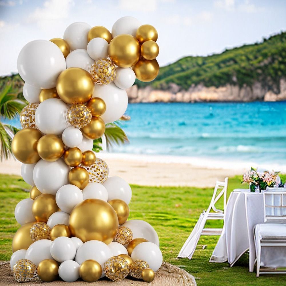 Gold Gold Confetti Balloons White Wedding Party Decorations Engagements